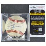 Jim Spencer Signed Baseball w/ JSA COA