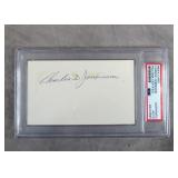 Charlie Jamieson Signed Index Card-PSA COA