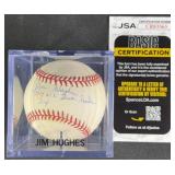 Jim Hughes '1954 N.L. Save Leader 24' Signed Ball