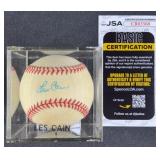Les Cain Signed Baseball w/ JSA COA