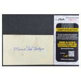 Red Badgro Signed 3x5 Card w/ JSA COA