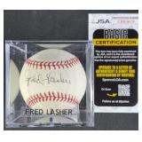 Fred Lasher Signed Baseball w/ JSA COA