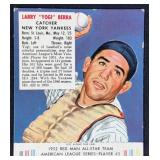 1952 Red Man All-Star Team Yogi Berra w/ Tab