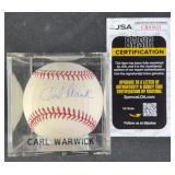 Carl Warwick Signed Baseball w/ JSA COA