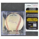 Earl Wilson Signed Baseball w/ JSA COA