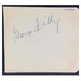 George Kelly Signed Autograph Book Page