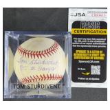Tom Sturdivent '1956 W.S. Champs' Signed Ball