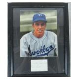 Pee Wee Reese Signed Index Card Display-JSA COA