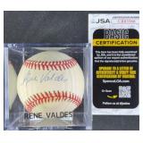 Rene Valdes Signed Baseball w/ JSA COA