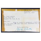 1955 Fred Schulte Signed Cut Letter