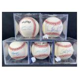 5pc Autographed Baseballs