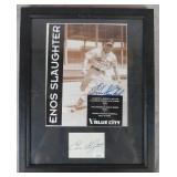 Enos Slaughter Signed Display-JSA COA