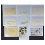 9pc 1910s-50s Baseball Player Autographed Cards