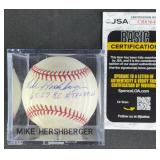 Mike Hershberger '65-67 KC Athletics' Signed Ball