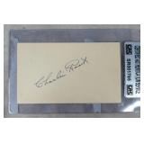 Charlie Root Signed Government Postcard-CAS COA