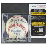George Aluisk 'KC Athletics 1963' Signed Baseball