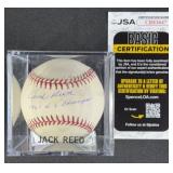 Jack Reed '1961 W.S. Champs' Signed Baseball