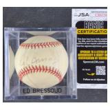 Ed Bressoud Signed Baseball w/ JSA COA