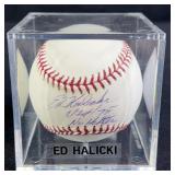 Ed Halicki '8/14/75 No Hitter' Signed Baseball