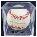 Johnny Sain Signed Rawlings Official NL Baseball