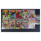 11pc Captain Marvel #8-56 Marvel Comic Books