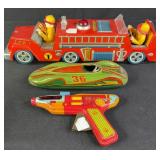 3pc Vintage Tin Litho Toys