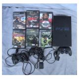 Sony PS2 Console, Controllers & Video Games