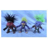 3pc 1992 Hasbro Battle Trolls Fgures Lot