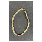 14KT Yellow Gold Italy Two-Tone Twisted Bracelet
