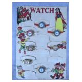 Snow White & 7 Dwarfs Toy Watch Store Display Card