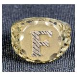 14KT Yellow Gold ï¿½F" Signet Ring