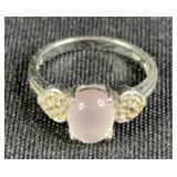 14KT White Gold Ring With Moon Stone Setting