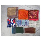 8pc Vintage Ladies Silk Scarves Lot