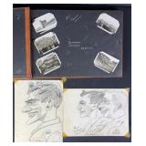 1950s Photo Album w/ Military & Original Art