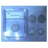 5pc 1875-1912 U.S. Coinage Lot
