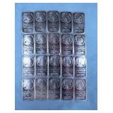 20pc Indian Head 1oz Copper Bars Lot