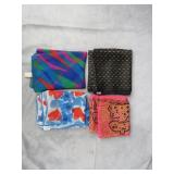 4pc Vintage Ladies Silk Scarves Lot Made in Japan