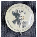 1930s Green Duck Co. Amelia Earhart Putnum Pin