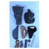 Assorted Gun Holsters & Gun Parts