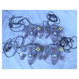 4pc Nintendo Clear Video Game Controllers Lot