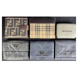 6pc Designer Bi-Fold Wallets w/ Prada & Fendi