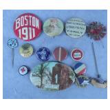 14pc Antique Assorted Pins & Mirror Lot