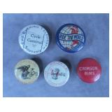 5pc Antique Bicycle Advertsing Lapel Stud Lot