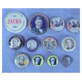 12pc Antique Pennsylvania Political Pins Lot