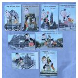 8pc Antique Comical Philadelphia/NY Postcards Lot
