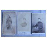 3pc Civil War Soldiers Carte de Visite Lot
