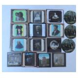 16pc Antique Magic Lantern Glass Slides Lot