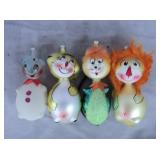 4pc Glass Animal Christmas Ornaaments Lot