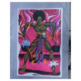 1972 Black Voo Doo Man Blacklight Poster