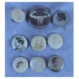 9pc Antique Real Photo Pins Lot